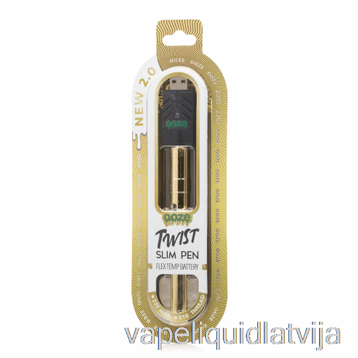 Ooze Slim Twist Pen 2.0 Flex Temp Baterija Lucky Gold Vape šķidrums